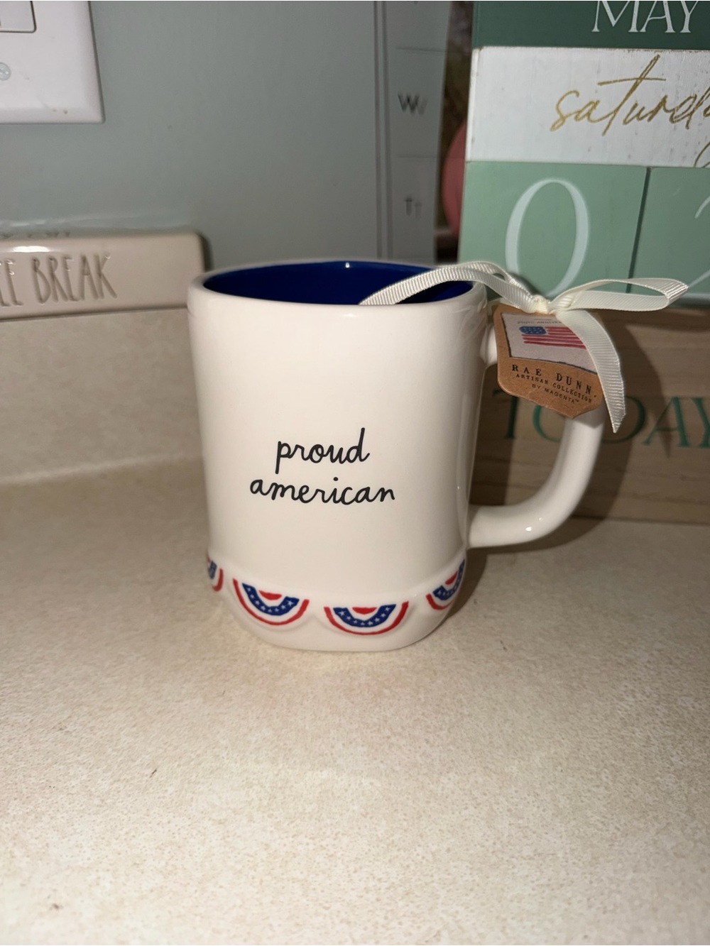 Rae dunn proud American  mug